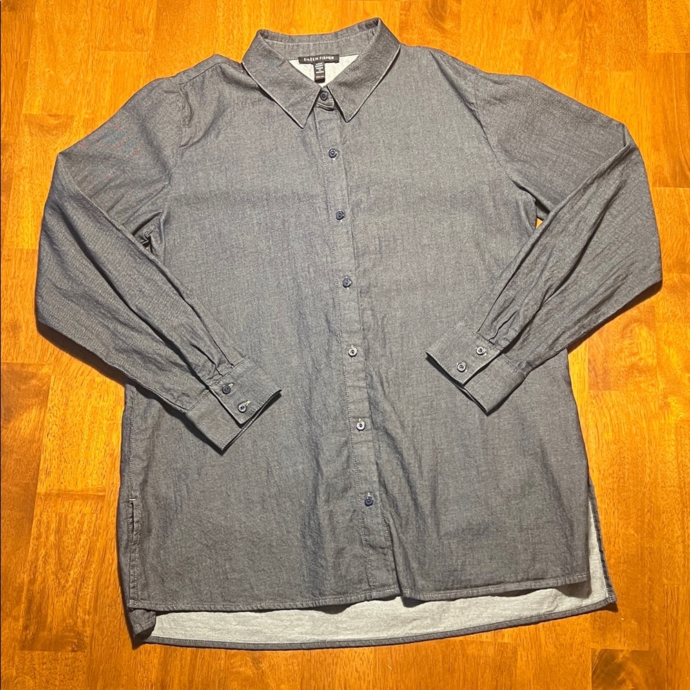 Eileen Fisher Relaxed Fit Denim Shirt Size XS